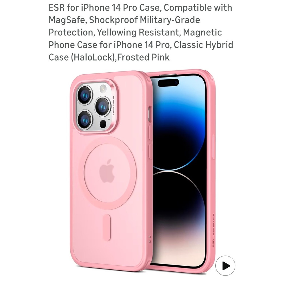 ESR Frosted Pink iPhone 14 Pro Case MagSafe Military Grade Shockproof Hybrid
